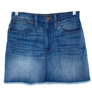 Madewell Mccarren Raw Hem Denim Skirt